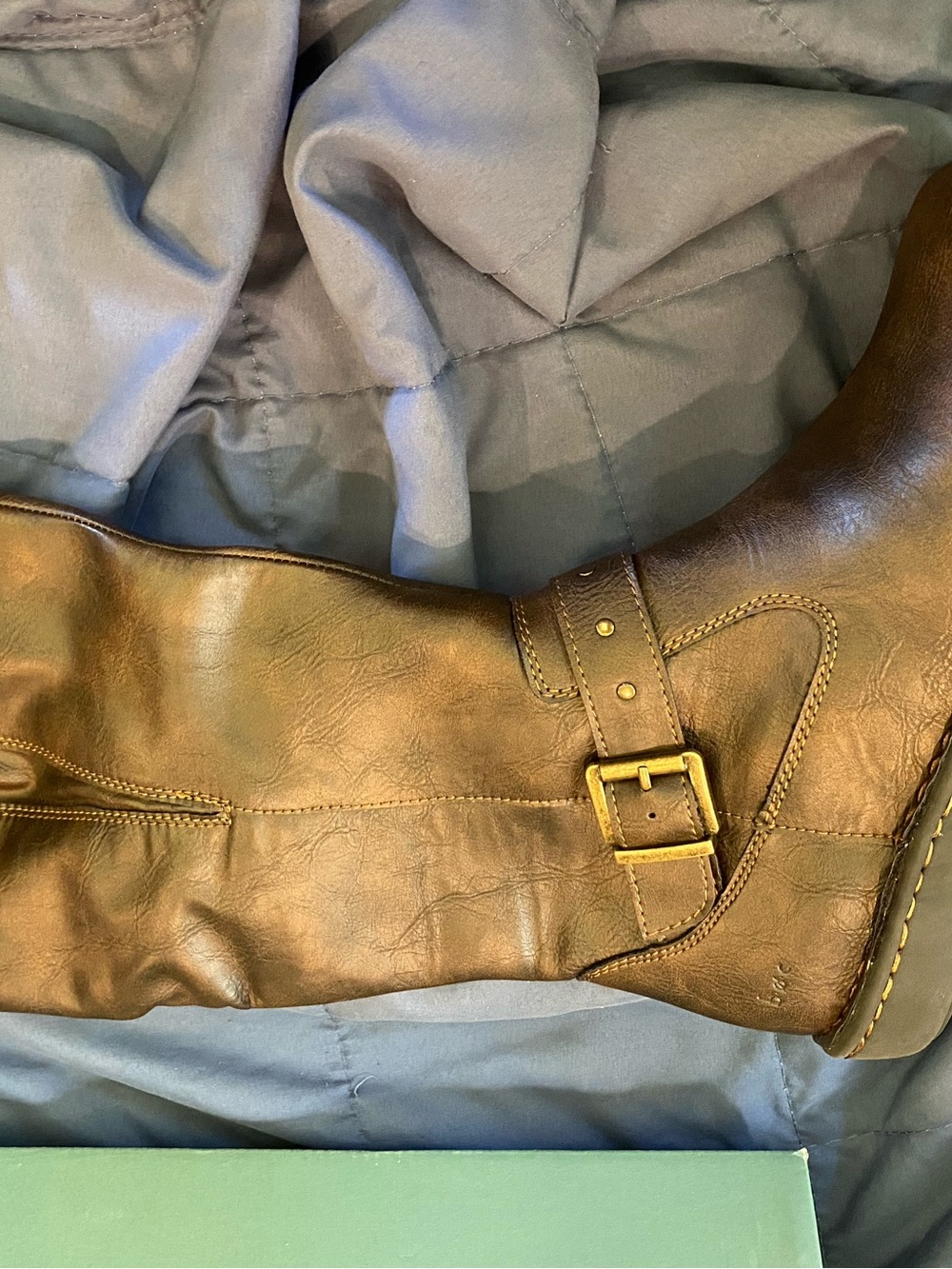 b.o.c. Women's Brown Mid-Calf Leather Boots with Buckle Detail - Picture 3 of 7